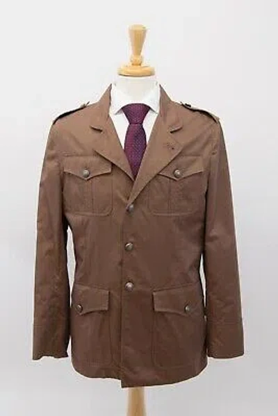 Pre-owned Brunello Cucinelli Nwt$3095  Mens Safari Jacket W/ Logo Buttons Size 48/38us A196 In Brown (please Refer To Note Below)