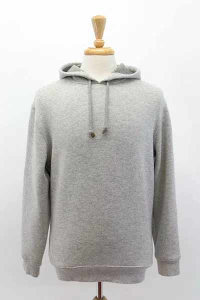 Pre-owned Brunello Cucinelli Nwt$3795  Men 98% Cashmere Pullover Hoodie Sweater Size M A242 In Gray