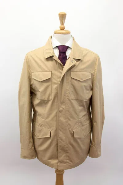 Pre-owned Brunello Cucinelli Nwt$3995  Men's Utility Jacket W/logo Engraved Hardware A248 In Beige