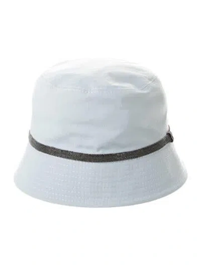 Pre-owned Brunello Cucinelli Nylon Beaded Embellished Bucket Hat In Blue