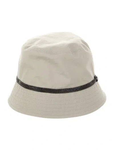 Pre-owned Brunello Cucinelli Nylon Beaded Embellished Bucket Hat In Green