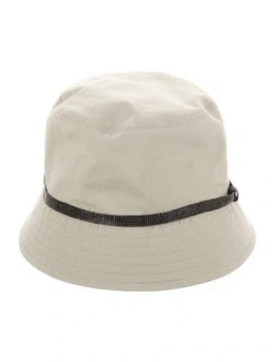 Pre-owned Brunello Cucinelli Nylon Beaded Embellished Hat W/tags In Green