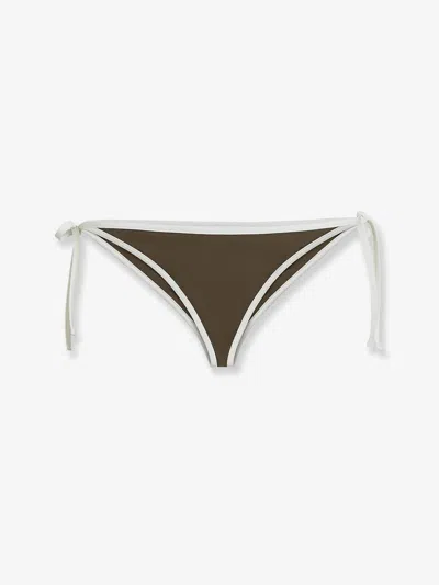 Brunello Cucinelli Nylon Bikini Bottoms With Contrasting Profiles In Gray