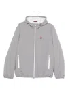 Brunello Cucinelli Nylon Jacket With Hood And Pockets In Gray