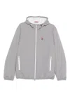 Brunello Cucinelli Nylon Jacket With Hood And Pockets In Gray