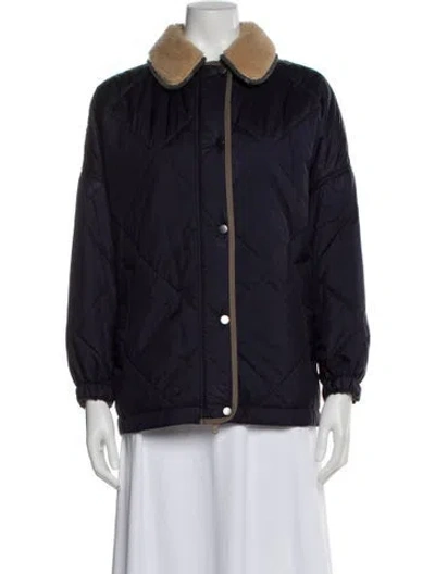 Pre-owned Brunello Cucinelli Nylon Bomber Jacket In Blue