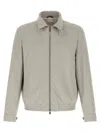 Brunello Cucinelli Men Nylon Bomber Jacket In Gray