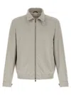 Brunello Cucinelli Men Nylon Bomber Jacket In Gray