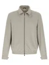 Brunello Cucinelli Men Nylon Bomber Jacket In Gray