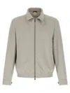 Brunello Cucinelli Élange Twill Bomber Jacket In Gray