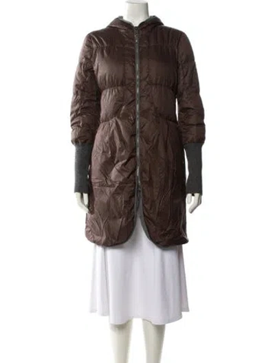 Pre-owned Brunello Cucinelli Nylon Down Coat In Brown