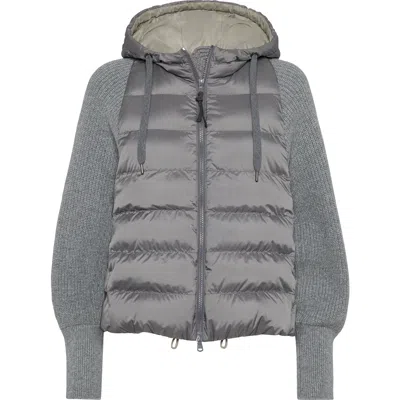 Brunello Cucinelli Nylon Down Jacket In Gray