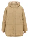 Brunello Cucinelli Nylon Down Jacket Casual Jackets, Parka In Beige