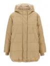 Brunello Cucinelli Nylon Down Jacket Casual Jackets, Parka In Beige