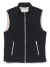Brunello Cucinelli Dark Blue Nylon Down Jacket In Black