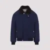 Brunello Cucinelli Tailored Feather Down Jacket With Sheepskin Collar In Blue