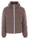 Brunello Cucinelli Nylon Down Jacket In Brown