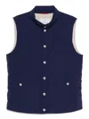 Brunello Cucinelli Down Vest In Blue