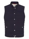 Brunello Cucinelli Quilted High Neck Sleeveless Jacket