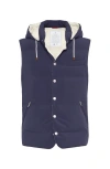 Brunello Cucinelli Down-filled Padded Gilet In Blue