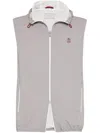 Brunello Cucinelli Nylon Down Vest In Grey