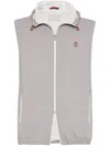 Brunello Cucinelli Nylon Down Vest In Grey