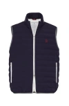 Brunello Cucinelli Nylon Down Vest In Navy Blue