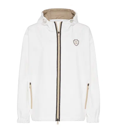 Brunello Cucinelli Nylon Hooded Jacket In White