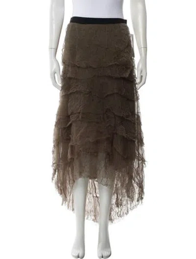 Pre-owned Brunello Cucinelli Nylon Long Skirt W/ Tags In Brown