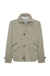 Brunello Cucinelli Button-fastening Jacket In Gray