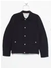 Brunello Cucinelli Dark Blue Nylon Short Jacket In Black