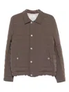 Brunello Cucinelli Short Quilted Down Jacket With Side Pockets In Brown