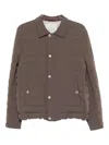 Brunello Cucinelli Short Quilted Down Jacket With Side Pockets In Brown
