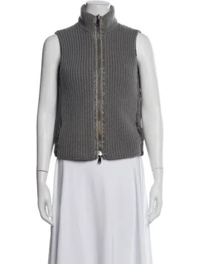 Pre-owned Brunello Cucinelli Nylon Striped Vest In Gray