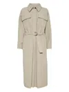 Brunello Cucinelli Silhouette-defining Long Coat With Adjustable Waistband In Neutral