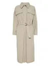 Brunello Cucinelli Water-resistant Fabric Trench Coat In Neutral