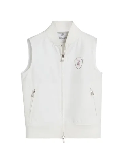 Brunello Cucinelli Kids' Nylon Vest With Logo In White