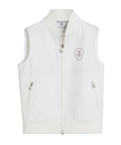 Brunello Cucinelli Kids' Nylon Vest With Logo In White