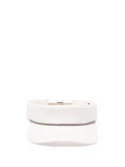 BRUNELLO CUCINELLI NYLON VISOR WITH MONILI