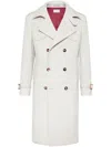 Brunello Cucinelli Wool Trench Coat In Off White