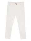 Brunello Cucinelli Cotton Trousers With Belt Loops And Rolled Cuffs In White
