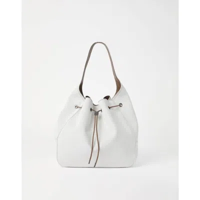 Brunello Cucinelli Off White Cotton Linen Bag In ["white"]