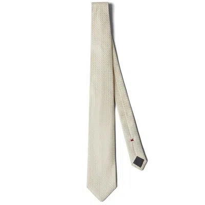 Brunello Cucinelli Off White Silk Tie In ["beige"]