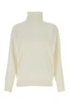 Brunello Cucinelli Knitwear Turtleneck Long Sleeves Ribbed Cuffs In Off White