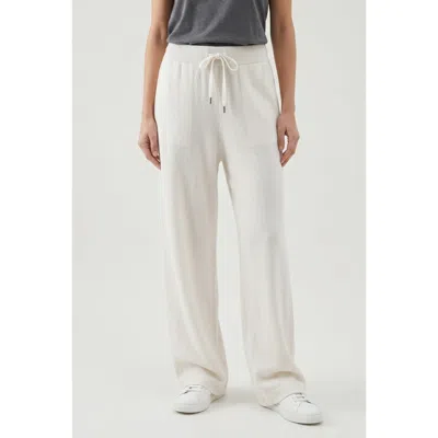 Brunello Cucinelli Off White Wool Silk Wide Trousers