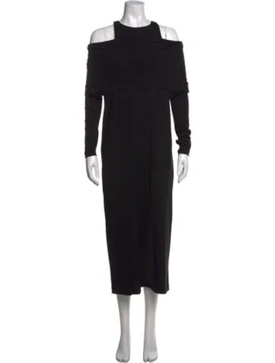 Pre-owned Brunello Cucinelli Off-the-shoulder Long Dress In Black