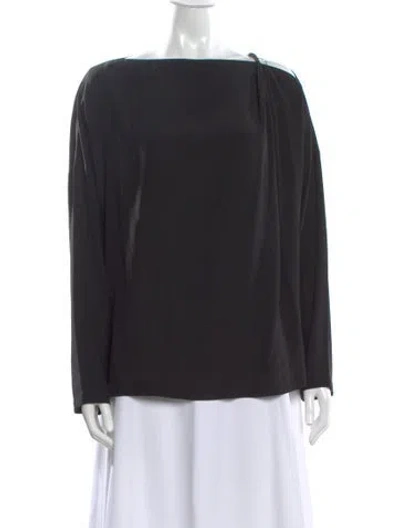 Pre-owned Brunello Cucinelli Off-the-shoulder Long Sleeve Blouse In Black