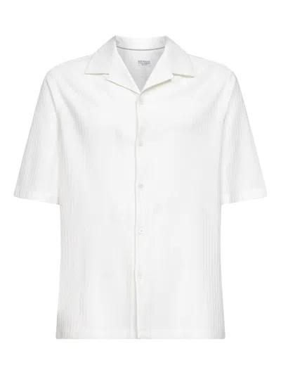 Brunello Cucinelli Offwhite Cotton Silk T-shirt In White