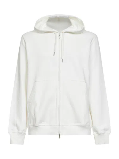 Brunello Cucinelli Off-white Techno Fleece Zip-up Hoodie