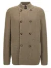 Brunello Cucinelli Olive Double-breasted Cardigan In Olive